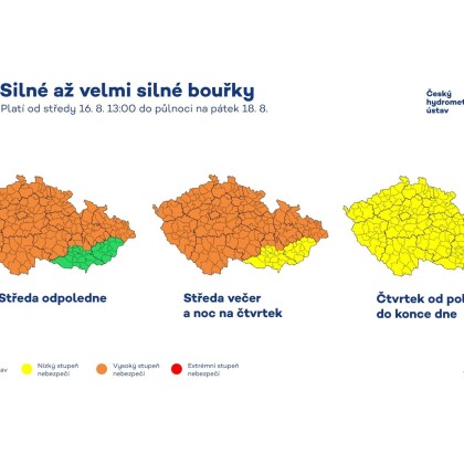 PŘÍVALOVÝ DÉŠŤ A KROUPY: Odpoledne a večer čekejte silné bouřky