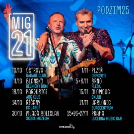 MIG 21 oznámili turné PODZIM 25 a navazují na nabitou letní sezonu dalšími koncerty.