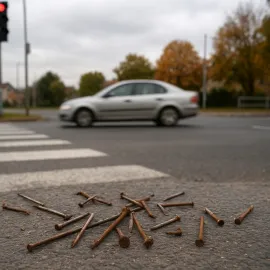 Past na řidiče i děti: v Hlučíně někdo rozhazuje hřebíky na silnici
